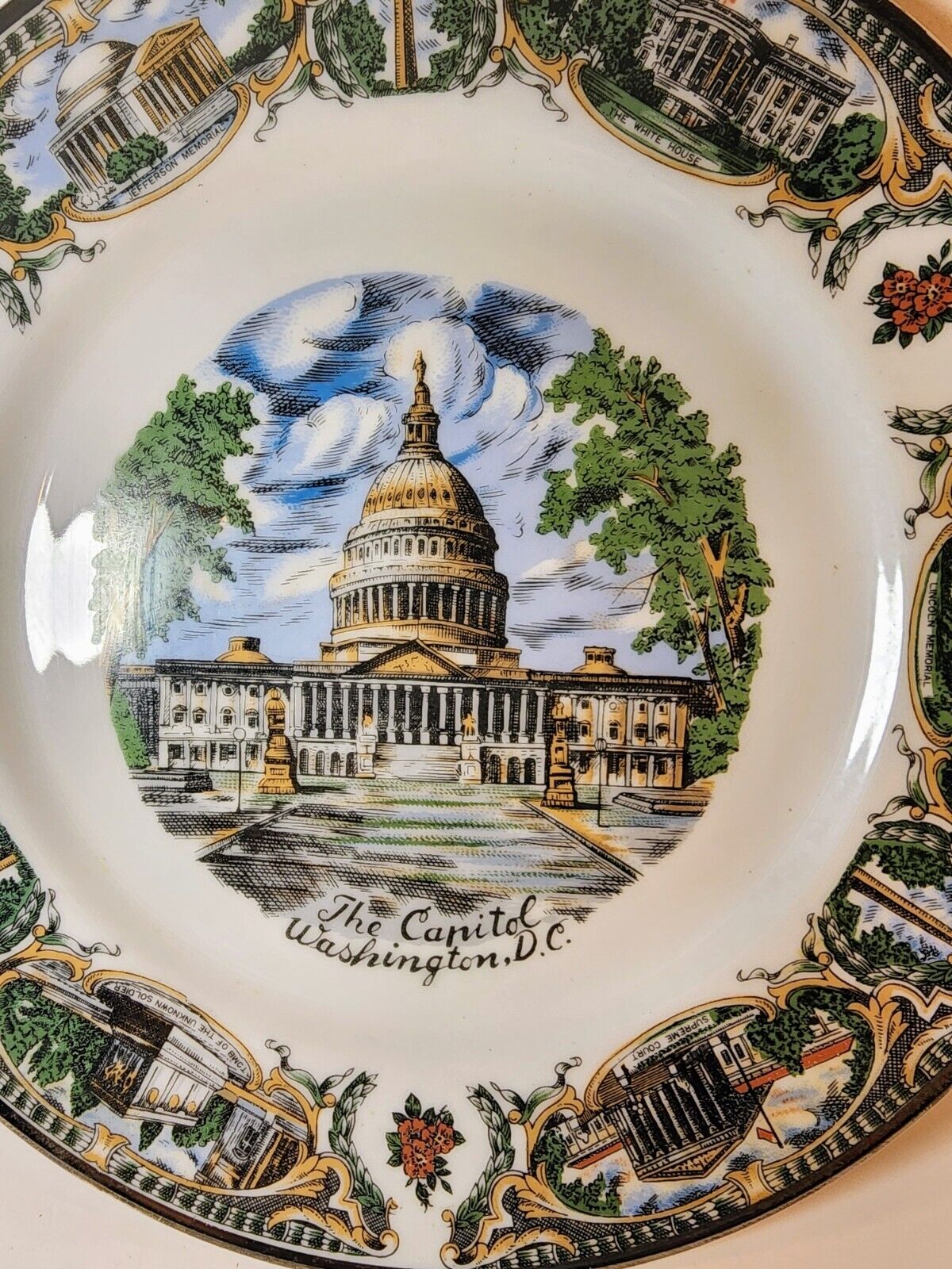 Vintage Capital Of Washington With Historical Landmarks Souvenir Plate By Capsco