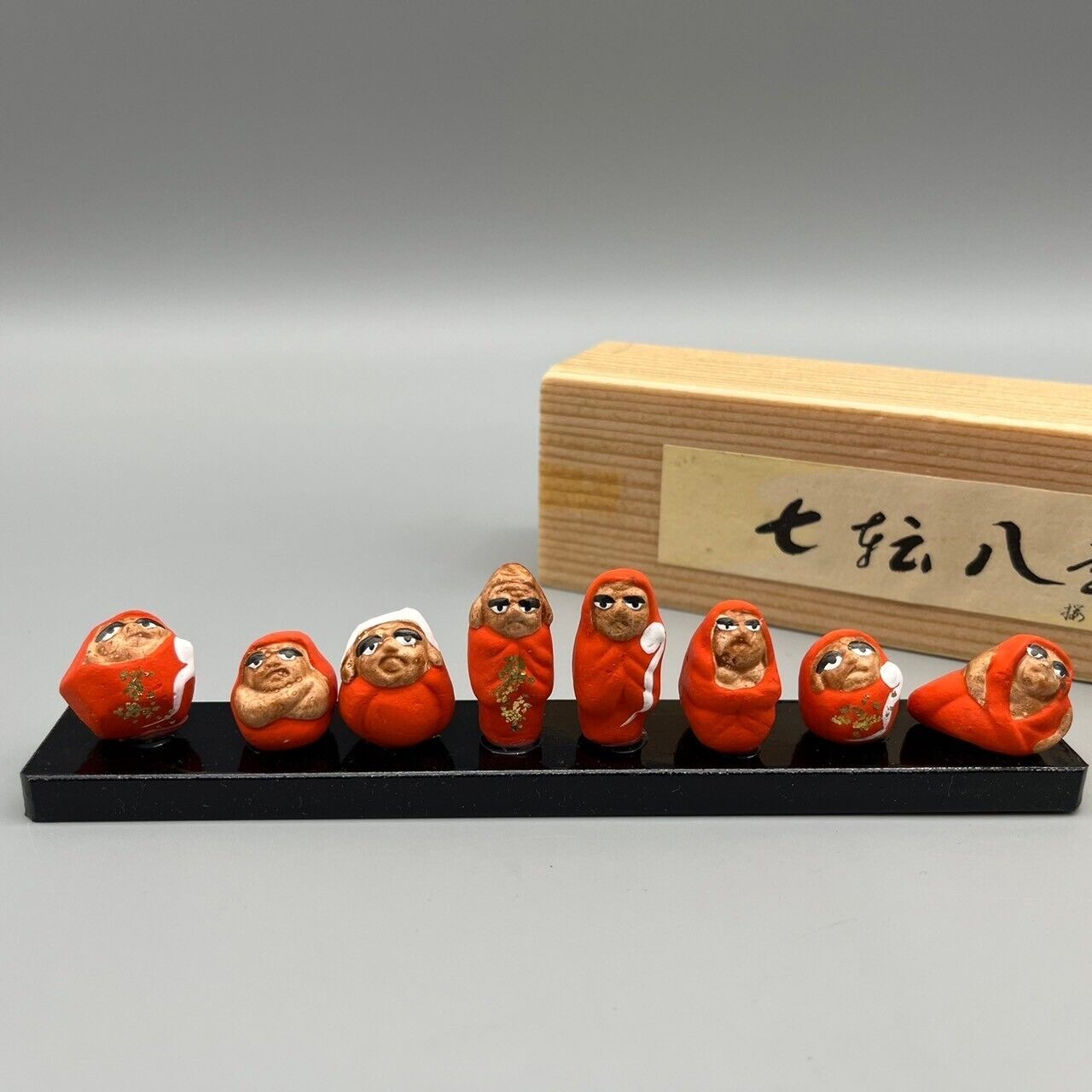 Set of 8 Sakurayama Daruma Dolls - Seven Times Down, Eight Times Up - Folk Toy