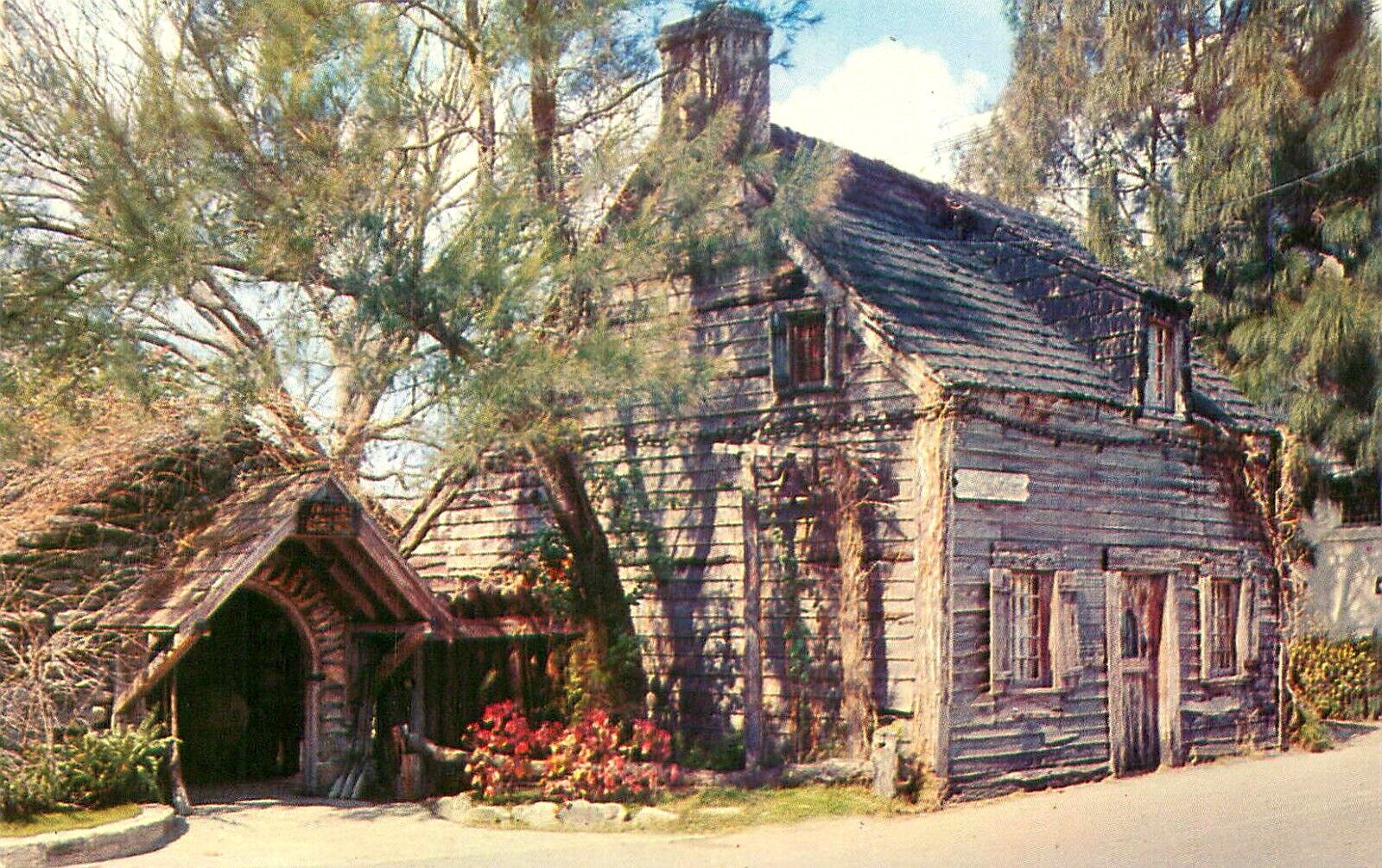 Oldest Wooden School House St. Augustine Florida Vintage Postcard