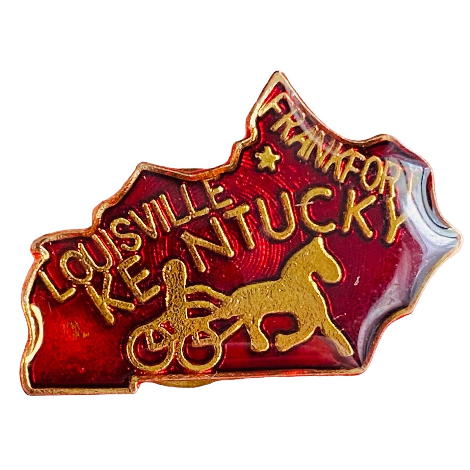 Vintage Kentucky Souvenir Lapel Hat Pin Brooch Frankfort Louisville Enamel 102