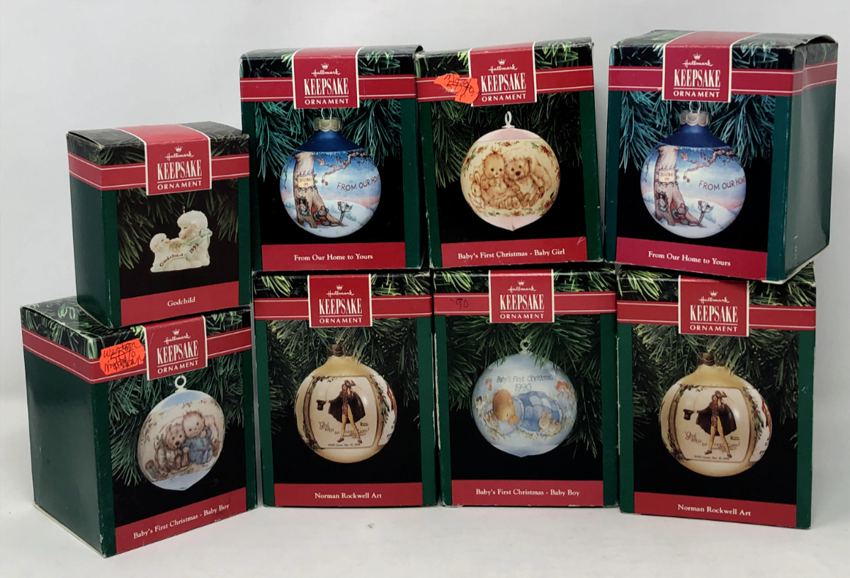 Lot of 8 1990s Hallmark Keepsake Ornaments In Original Boxes - Gifts