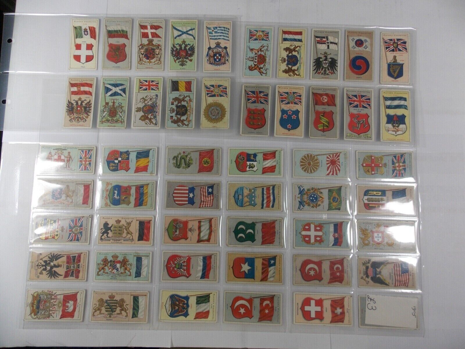 Players Cigarette Cards Countries Flags & Arms 1905 Complete Set 50