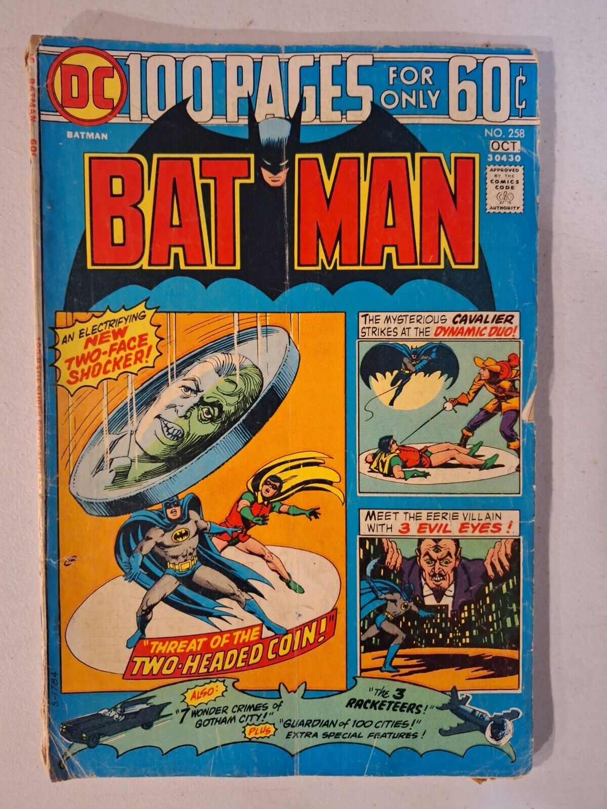 Batman #258 Bronze Age 1974 100 pages Two Face The Cavalier First Arkham Asylum