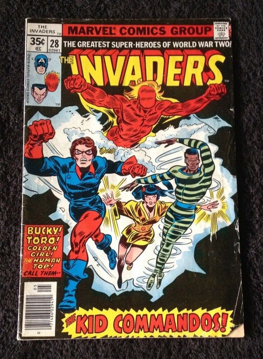 *KEY COMIC* INVADERS # 28 *1st GOLDEN GIRL, HUMAN TOP, KID COMMANDOS 1978 Marvel
