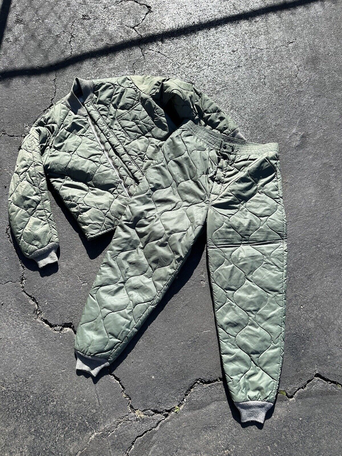 Vtg Military Flyers Quilted Cold Weather Liner JACKET CWU-9/P  Pant Medium