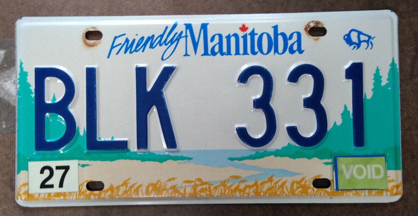 Friendly Manitoba expired 2011? License Plate ~ BLK 331 ~ embossed