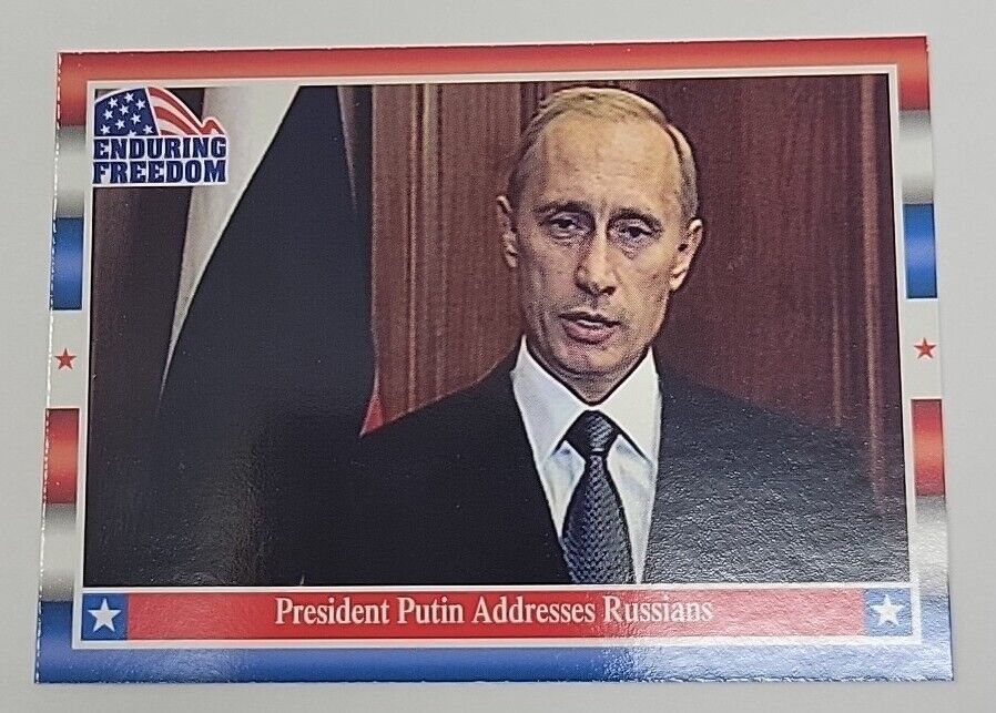 Mint 2001 Topps Enduring Freedom card #17 Vladimir Putin Rookie Card