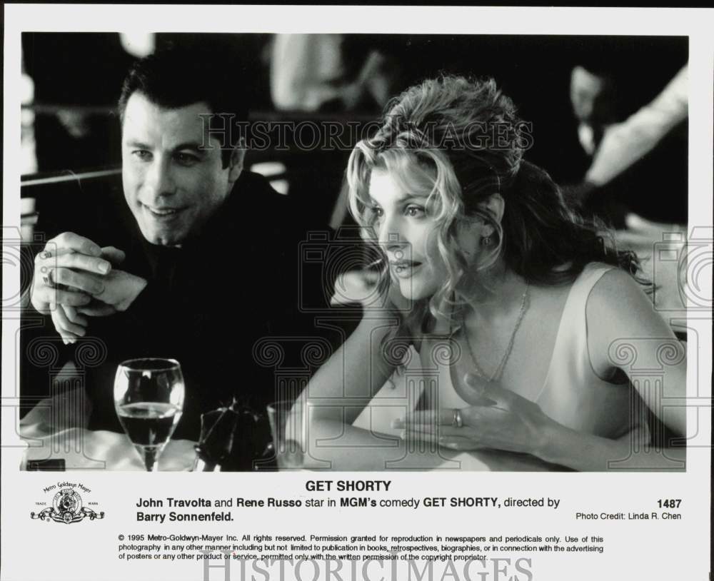 1995 Press Photo John Travolta and Rene Russo star in \