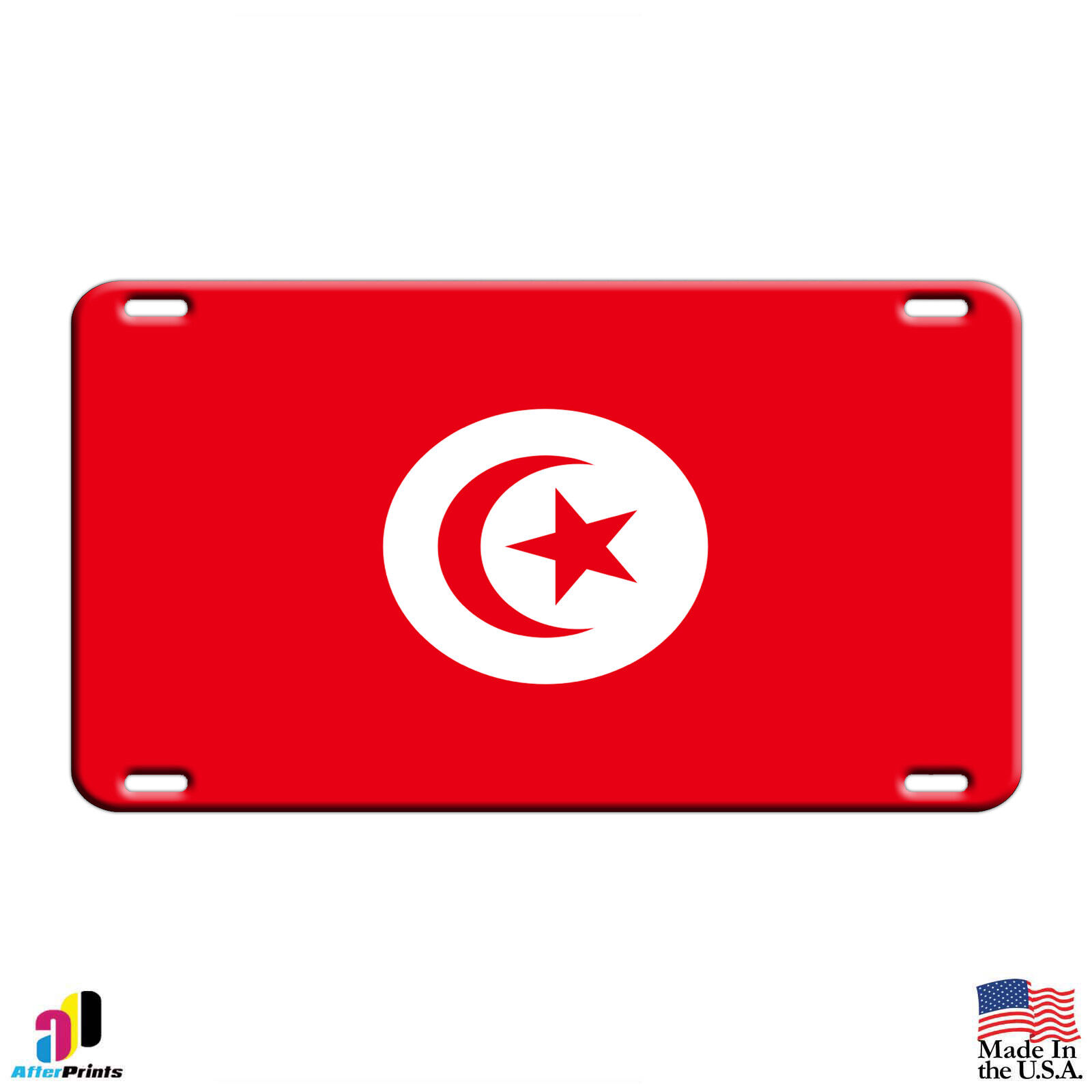 Tunisia Country Flag Auto Car License Plate Decor Novelty Aluminum Metal Sign