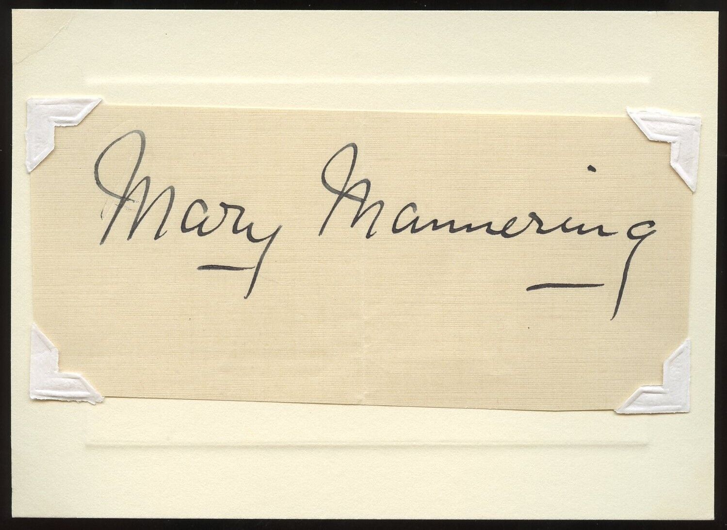 Mary Mannering d1953 signed autograph auto 3x5 Cut English Actor Silent Era