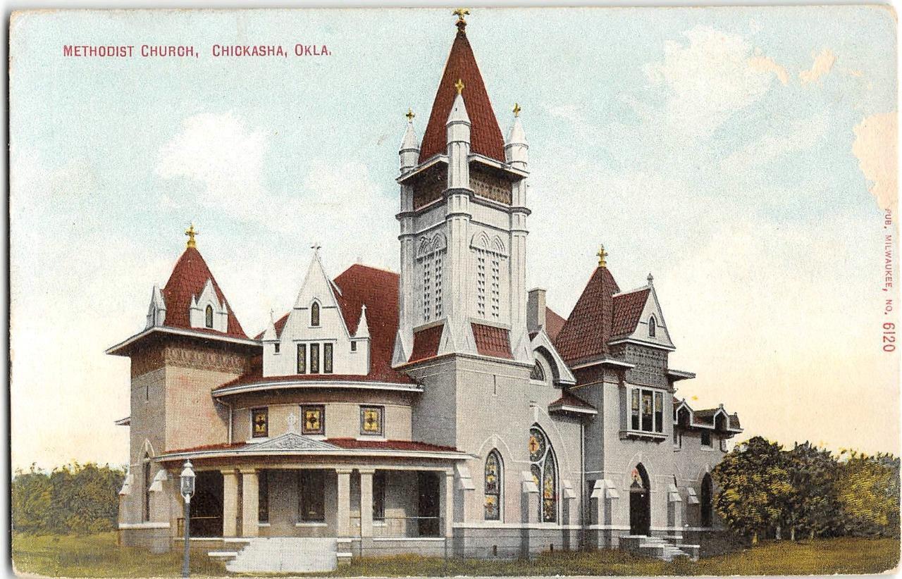 Methodist Church CHICKASHA Grady County, Oklahoma 1910s Vintage Postcard
