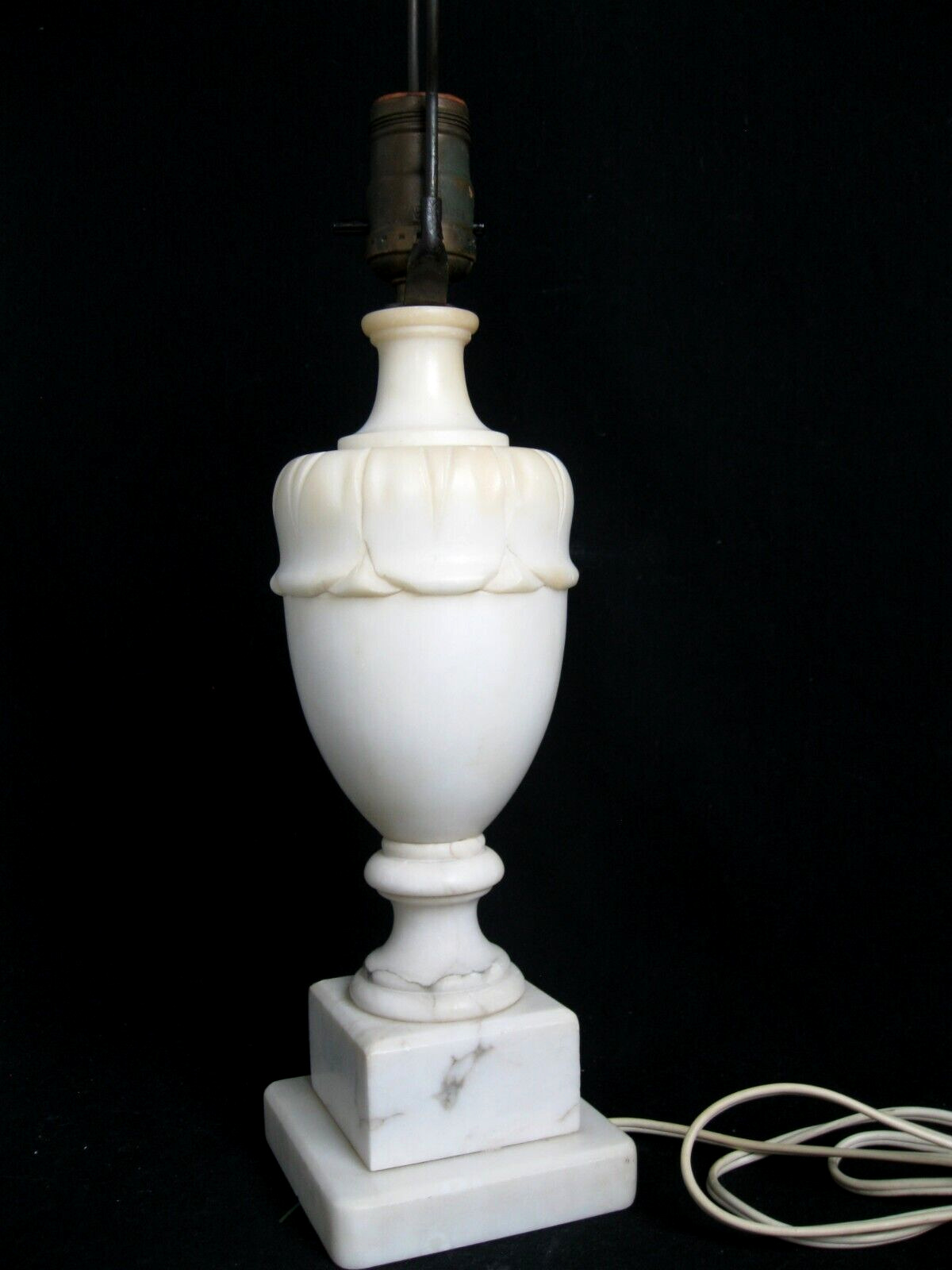 Antique/Vintage CARVED MARBLE Urn Style Lamp Renaissance 22” Tall 4\