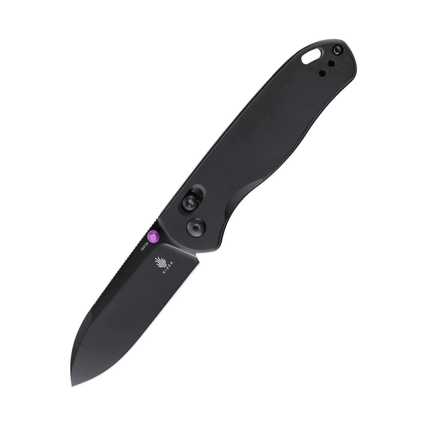 Kizer Drop Bear Pocket Knife Black Aluminium Handle 154CM Steel V3619C2