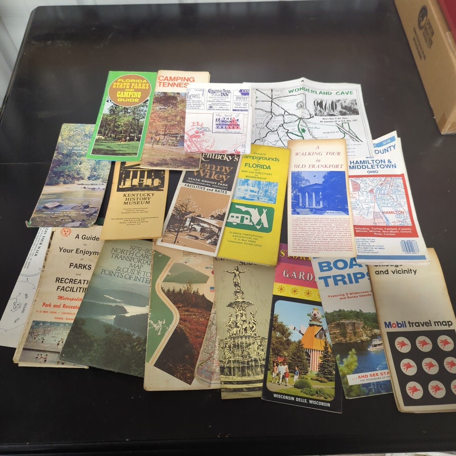 18 Lot Camp Guides Americana Booklets 60s 70s Vintage Maps Advertisement Flaws