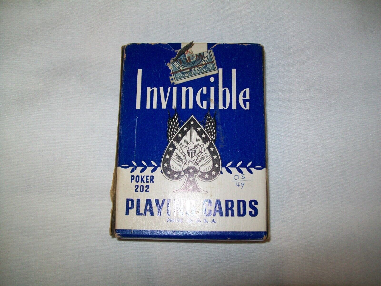 Vintage 1945 Invincible 202 Playing Cards Complete Deck - Made In USA