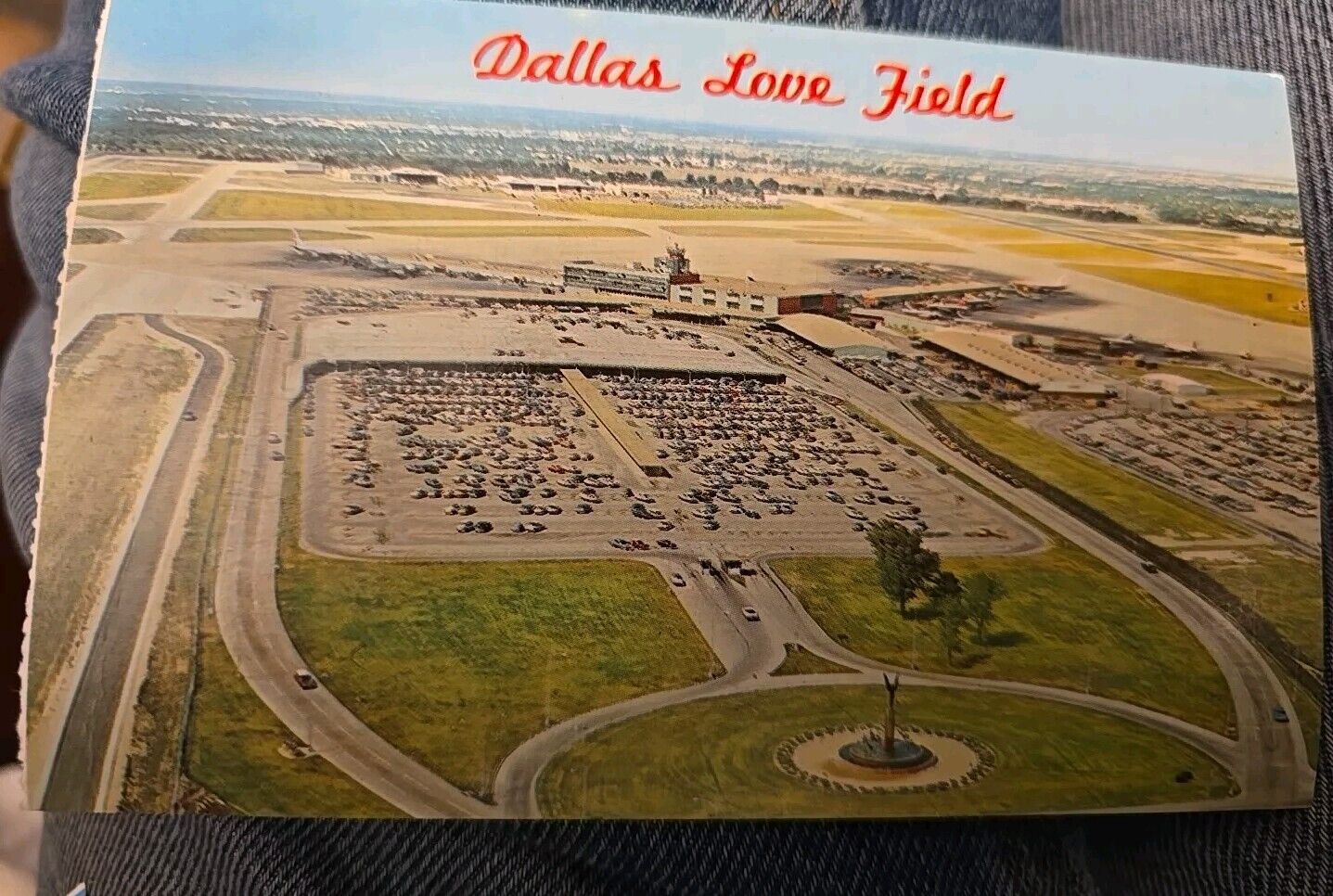 Postcard Dallas Love Field Airplanes/Cars/Aerial/Birds Eye View Vintage Undated