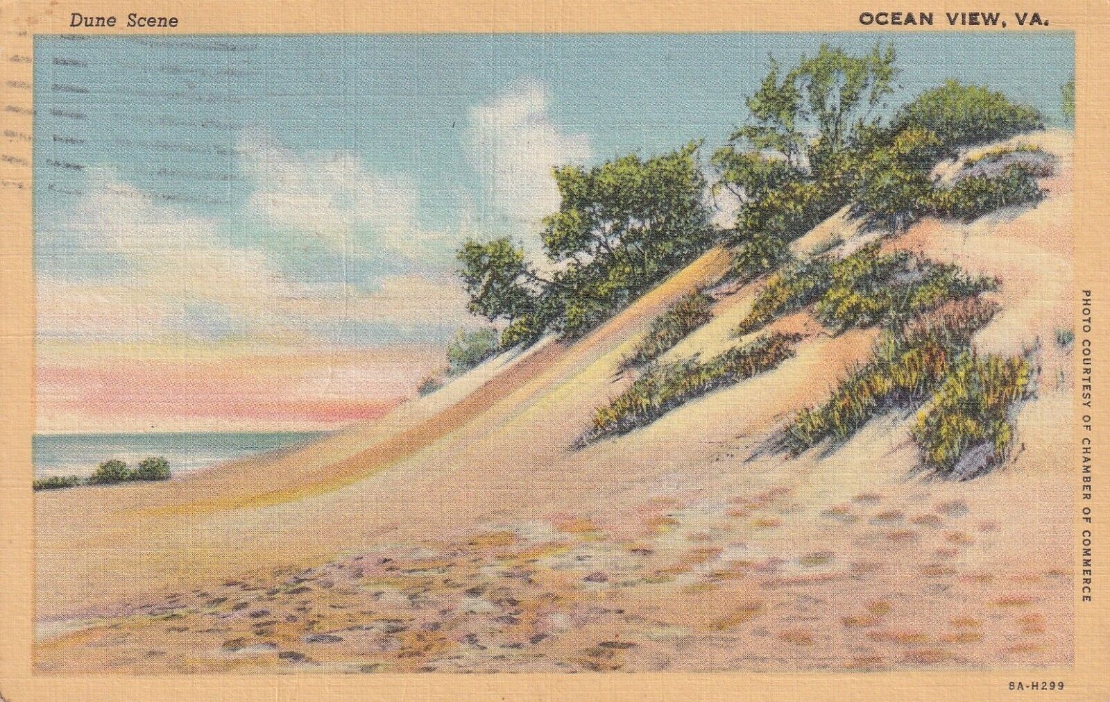 1939 POSTCARD DUNE SCENE OCEAN VIEW Virginia Beach VIRGINIA-J569