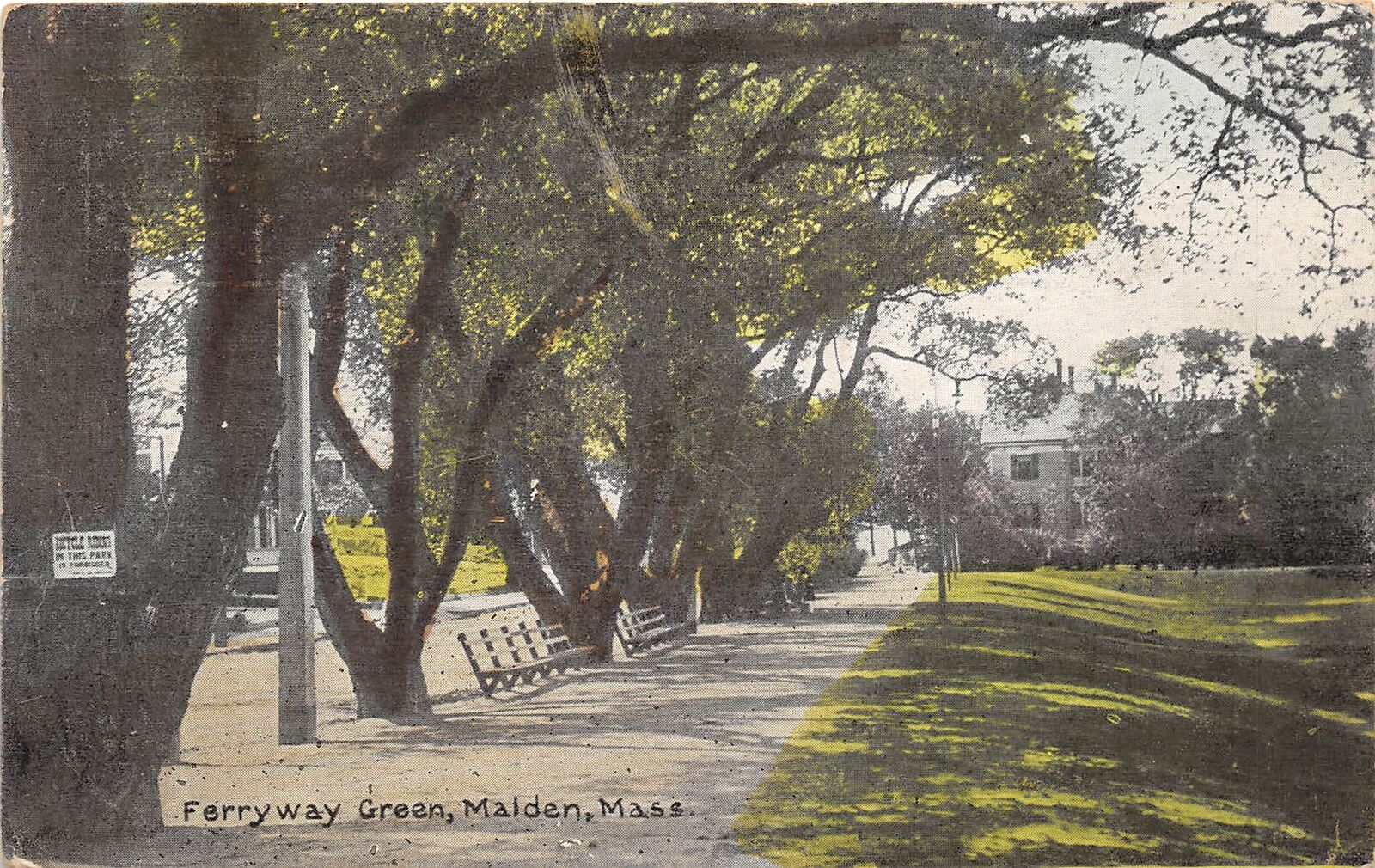 Malden Massachusetts 1911 Postcard Ferrytown Green
