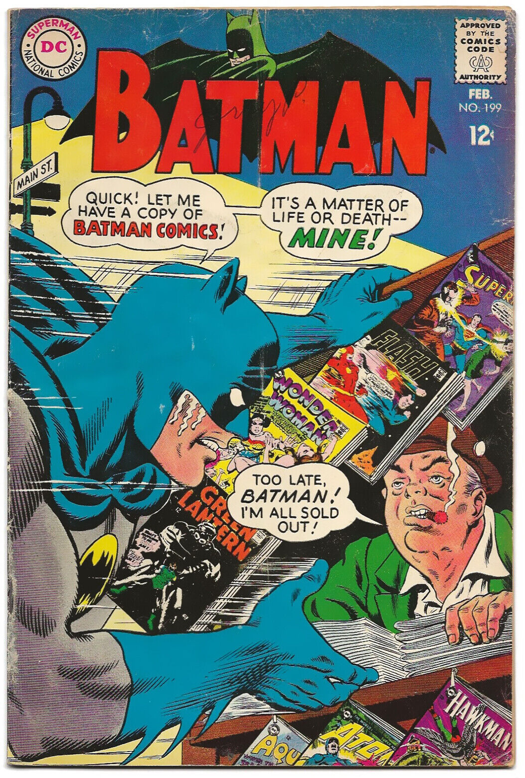 Batman #199 (1968) Silver Age Batman vs. Comic Book Writer/Artist Master Crook