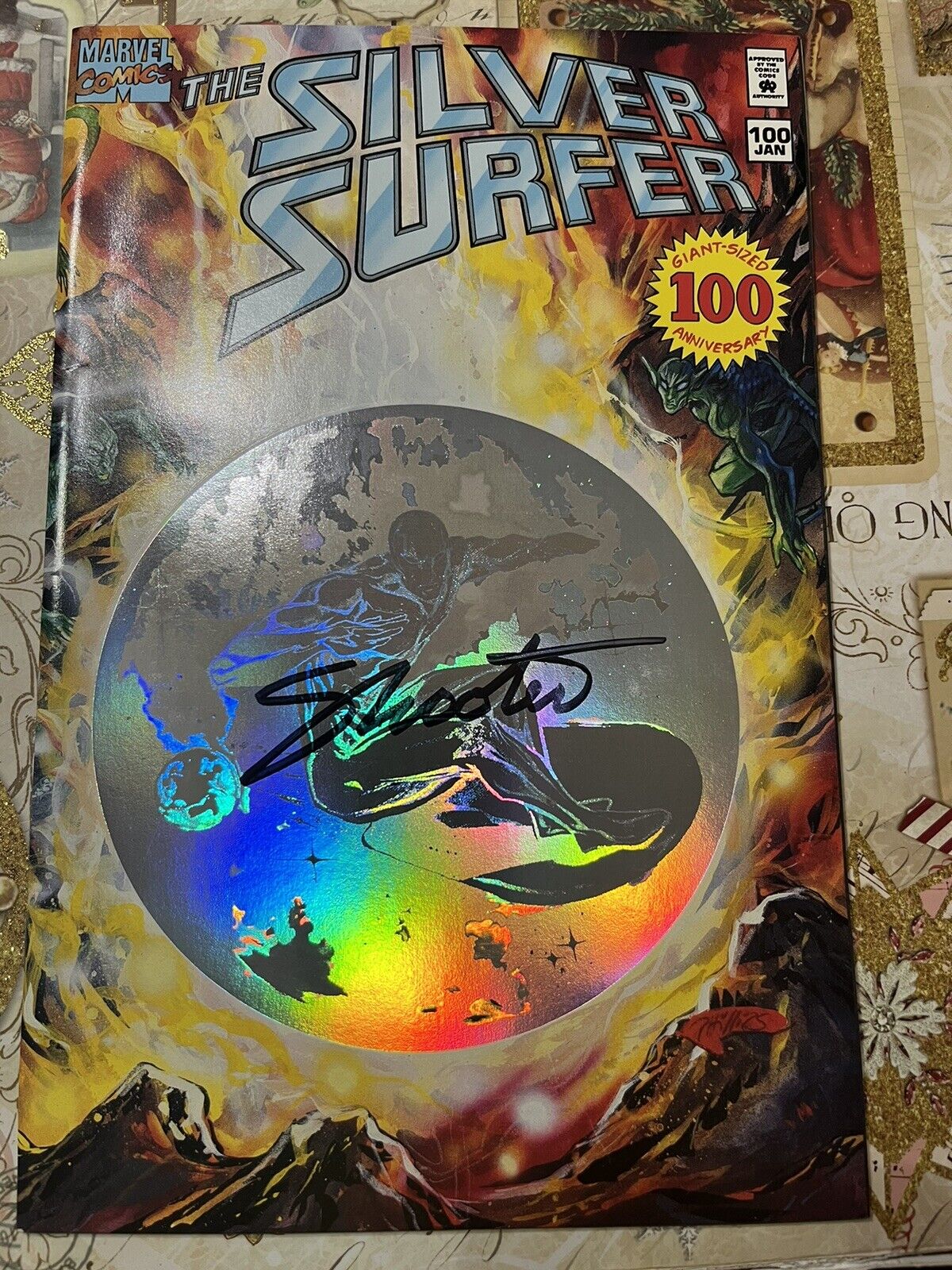 Stan Lee’s Marvel, 1995 The Silver Surfer #100 Anniversary Signed By Jim Shooter