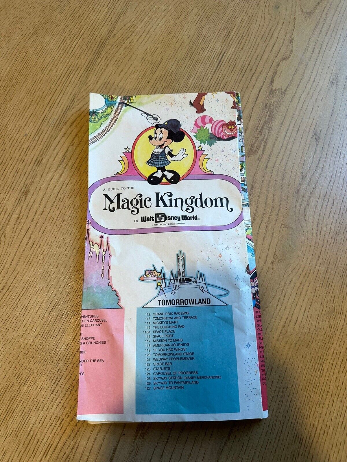 Vintage 1979 Walt Disney World Magic Kingdom Park Poster Map Souvenir