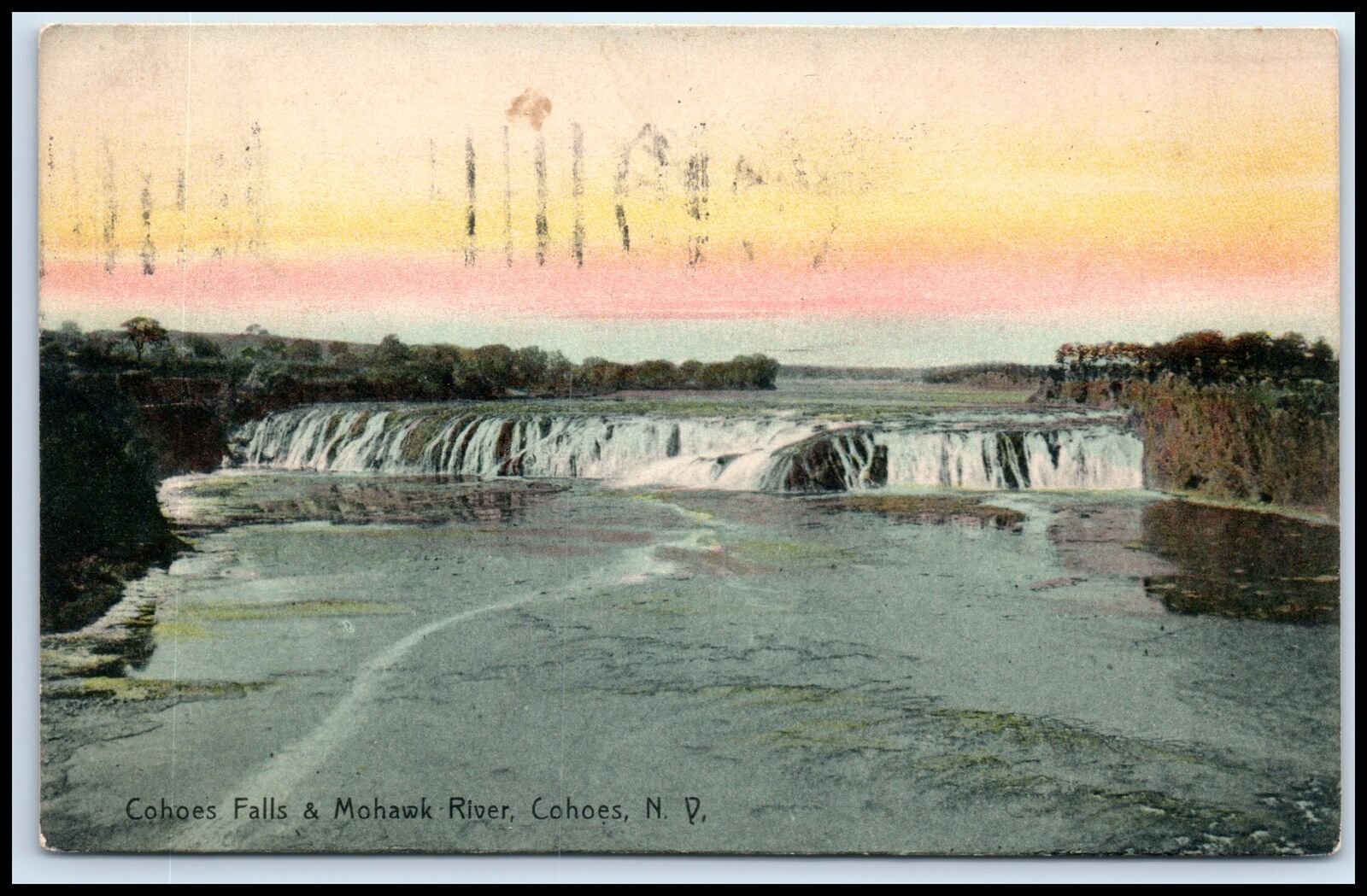Postcard Cohoes Falls & Mohawk River Cohoes NY Z35
