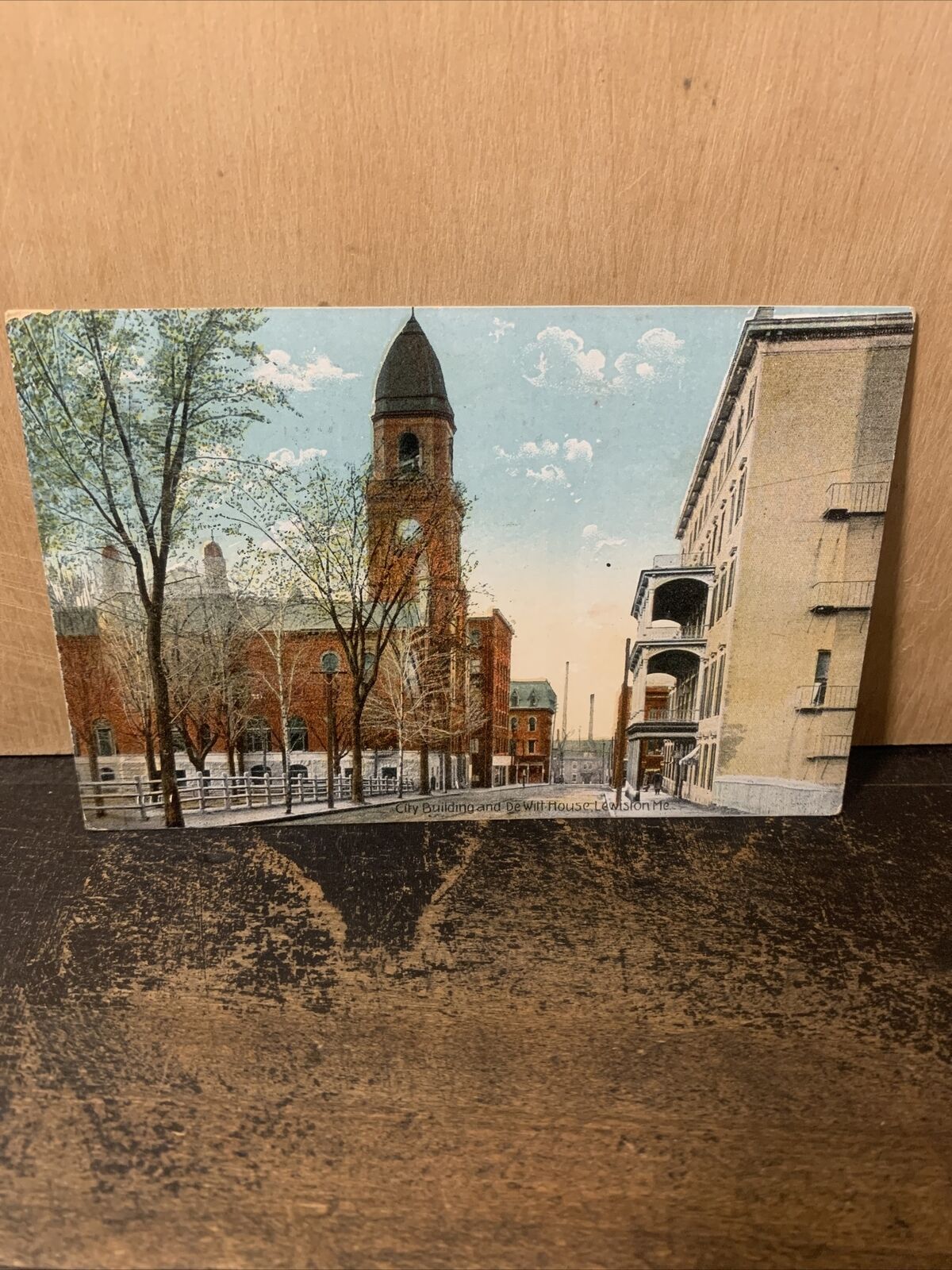 City building & Dewitt House,￼Maine￼ -Postcard-￼ 1911