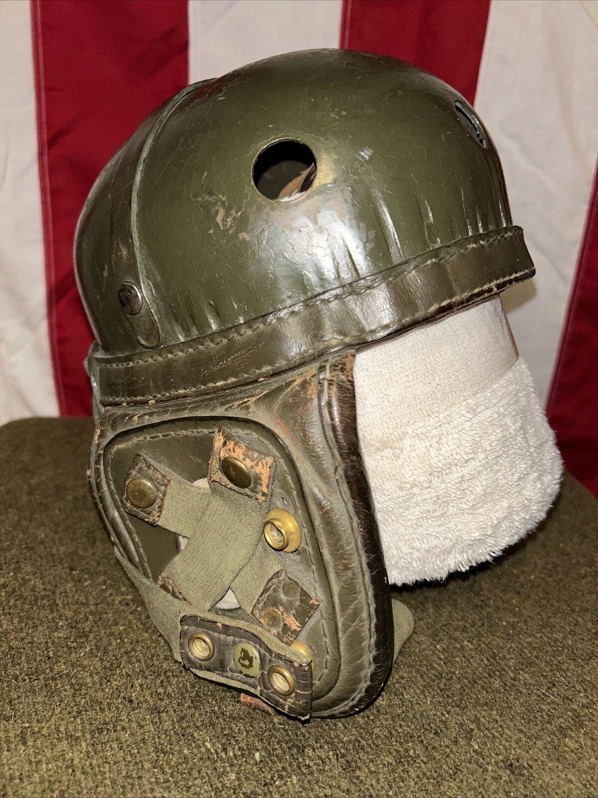 Authentic WW2 Belgian Tanker Helmet