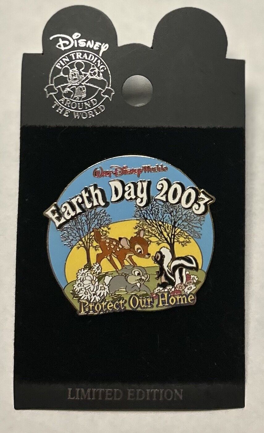 Disney World - Earth Day 2003 - Bambi Thumper Flower LE3000 Pin Protect Our Home