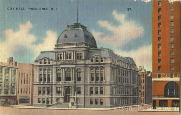 Providence,RI City Hall Rhode Island Linen Postcard Vintage Post Card