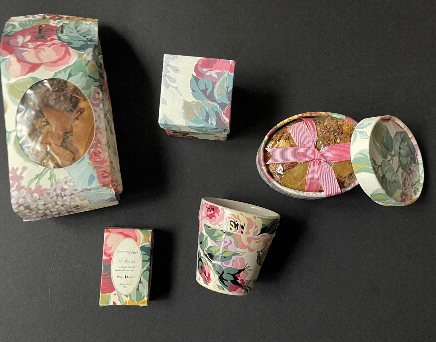 RARE VINTAGE DECOR Ralph Lauren Pottery CANDLE ALLISON BOXES Potpourri Planter
