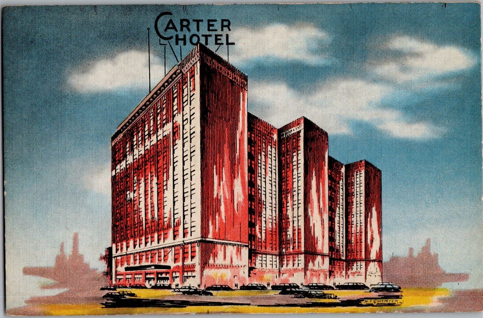 c 1930s Carter Hotel, Cleveland, Ohio Vintage Postcard Souvenir