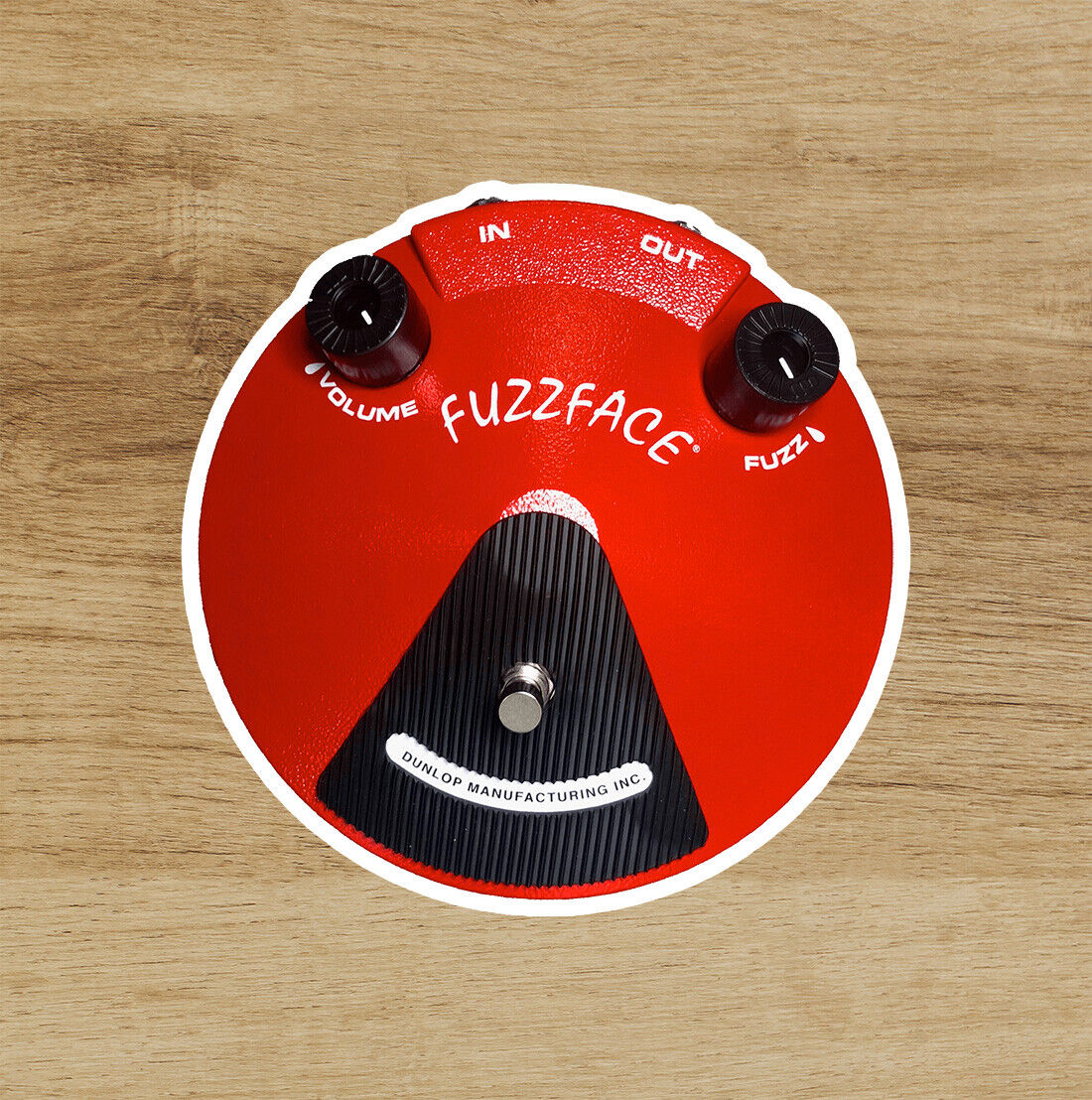 Dunlop Germanium Fuzz Face Mini Red Guitar Effects Pedal Premium Sticker 3 in