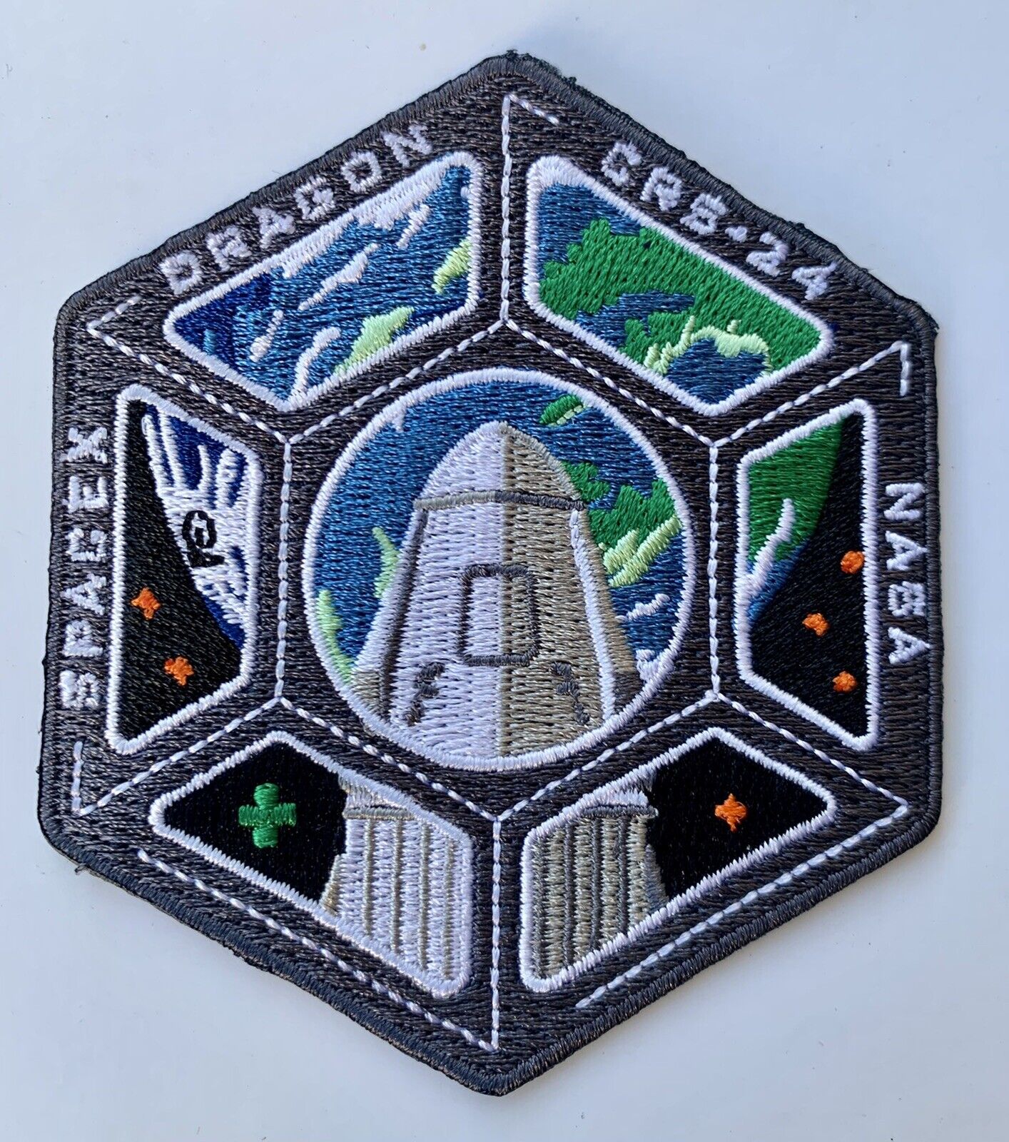 Original SPACEX CRS-24 NASA COMMERCIAL ISS RESUPPLY MISSION PATCH DRAGON RECON