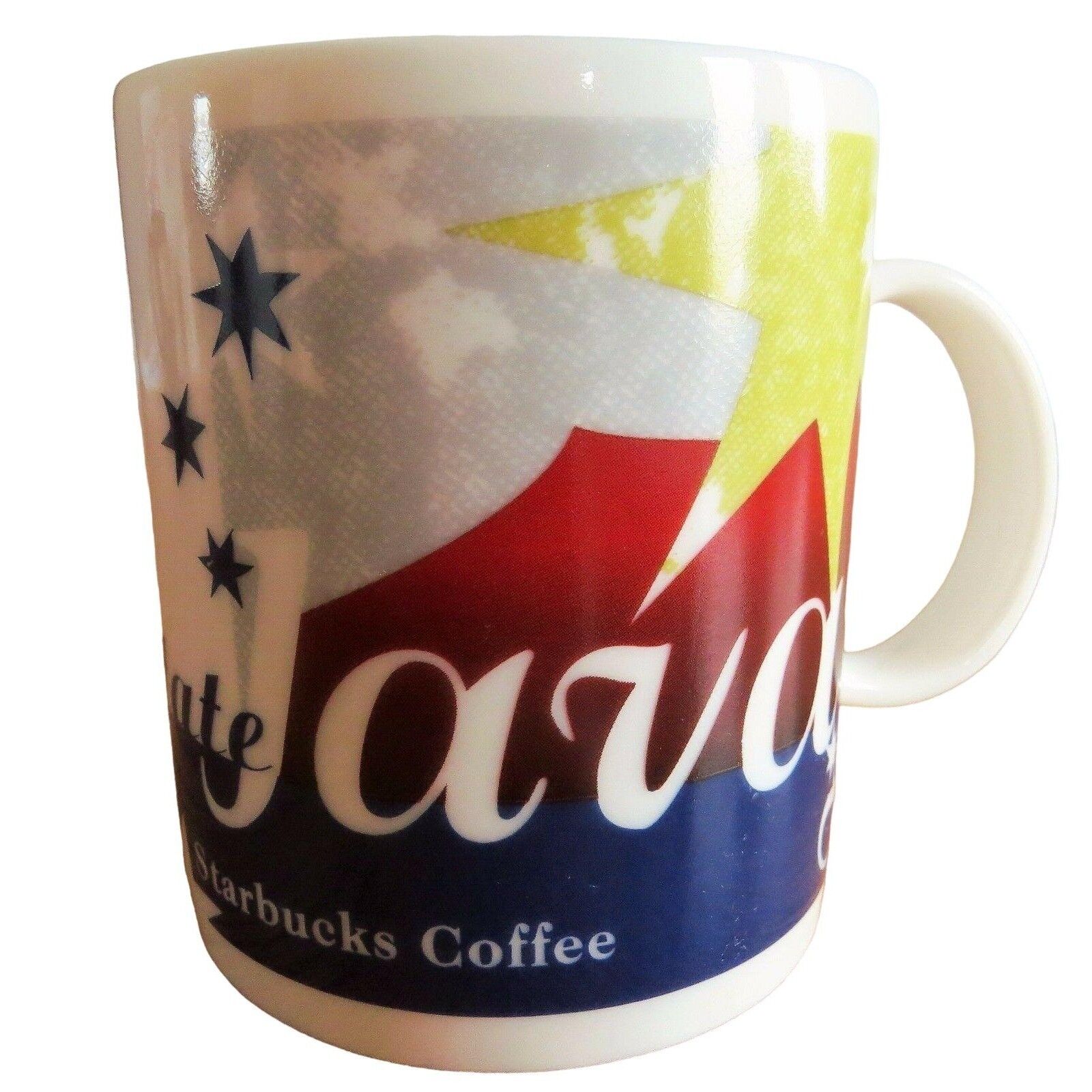 Estate Java Starbucks Coffee Mug 14 oz Cup Tea Multi Color Stars Collectible