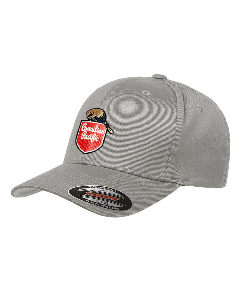 Canadian Pacific (CP) Embroidered 1950's Beaver Flexfit L/XL Cap - Light Gray