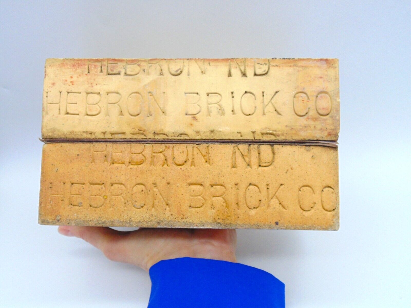 Set of 2 ANTIQUE Early 1900\'s ~ HEBRON BRICK CO. FULL SIZE Bricks ~ NORTH DAKOTA