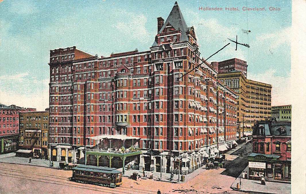 Hollenden Hotel Trolley People 1909 Cleveland OH DB VTG P117
