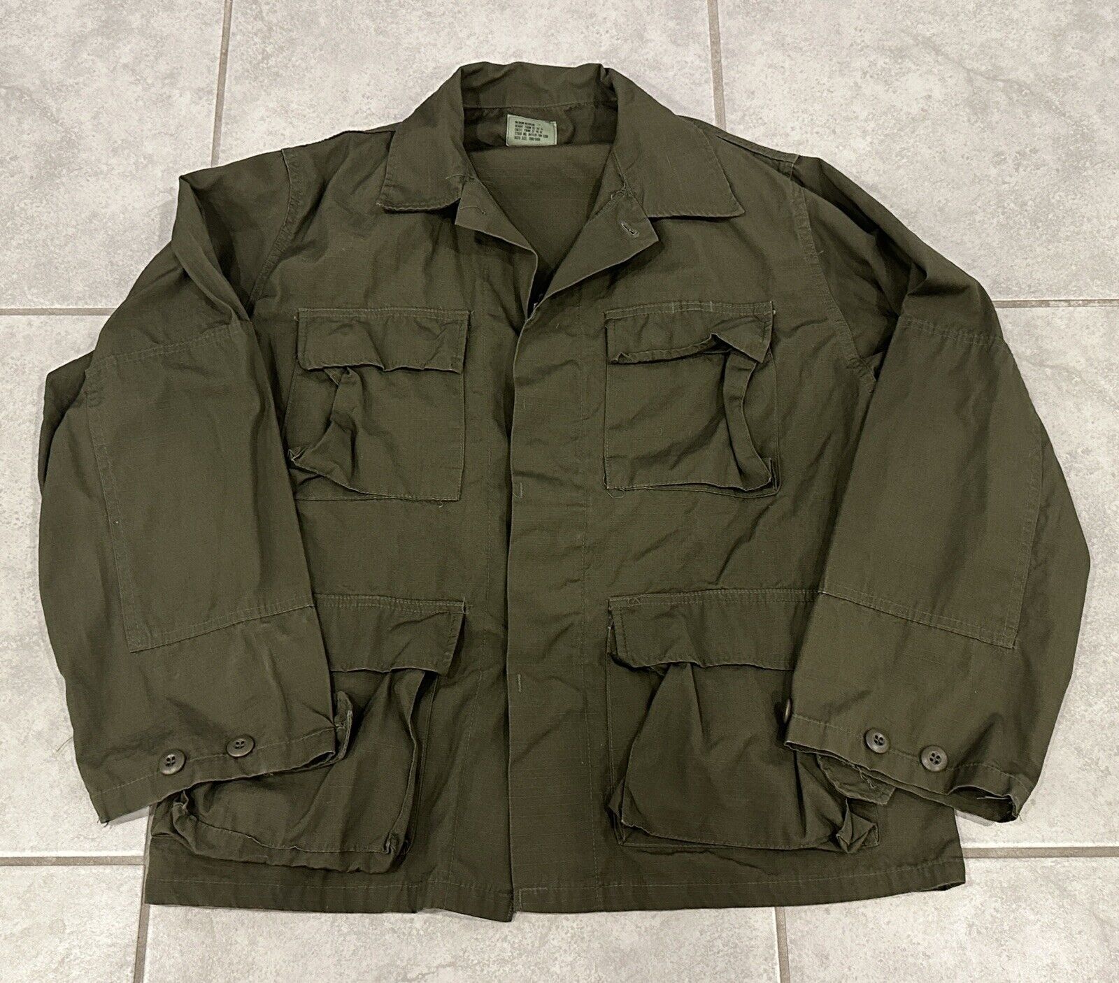Military Men's BDU Ripstop Jacket Olive Green Medium Regular OD Coat USA
