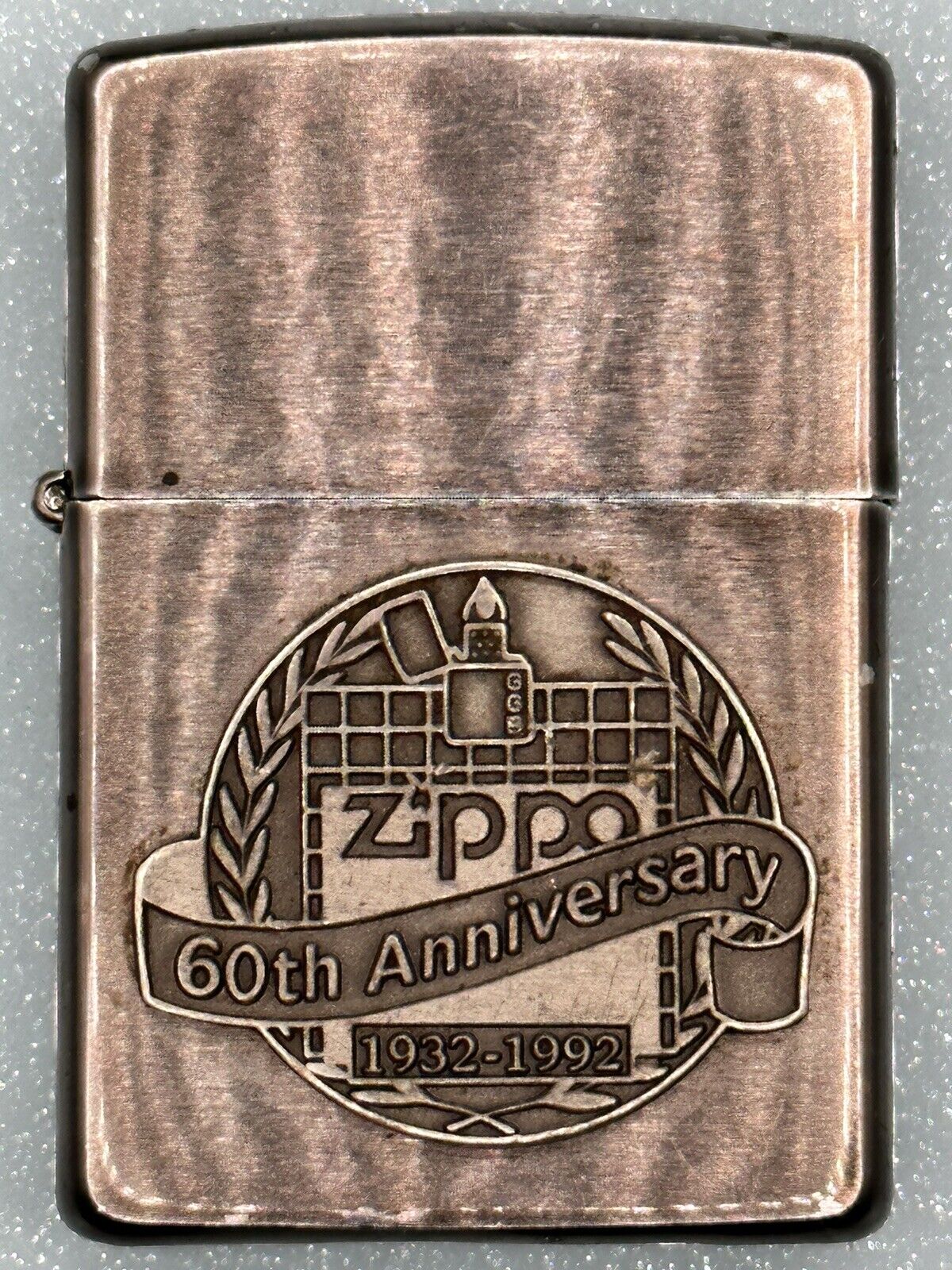 Vintage 1932-1992 60th Anniversary Emblem Midnight Chrome Zippo Lighter