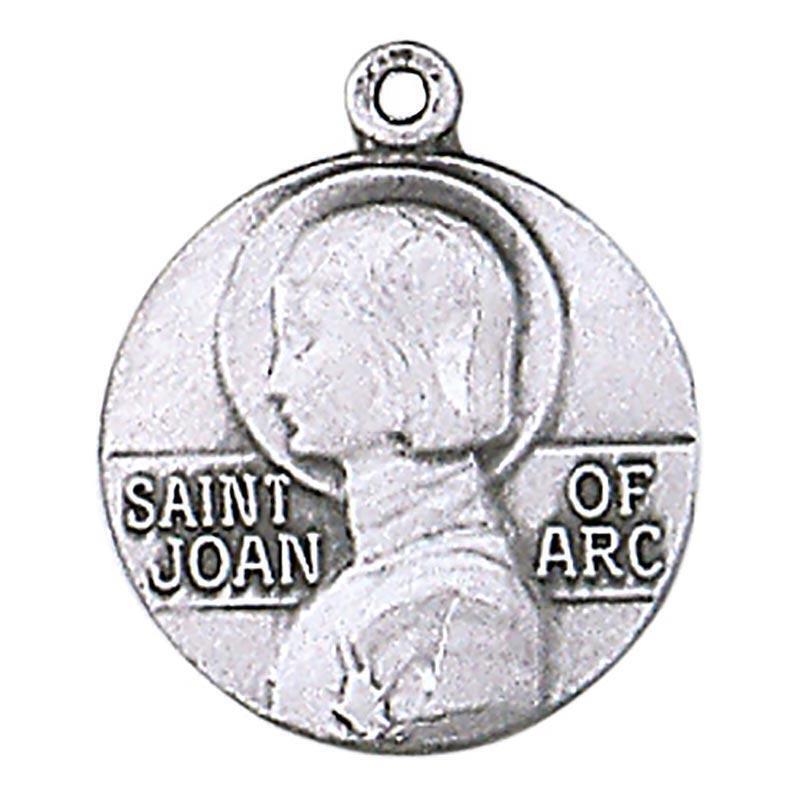 St Joan of Arc Elegnat Sterling Silver Medal Size .75 in Dia and 18 in Chain