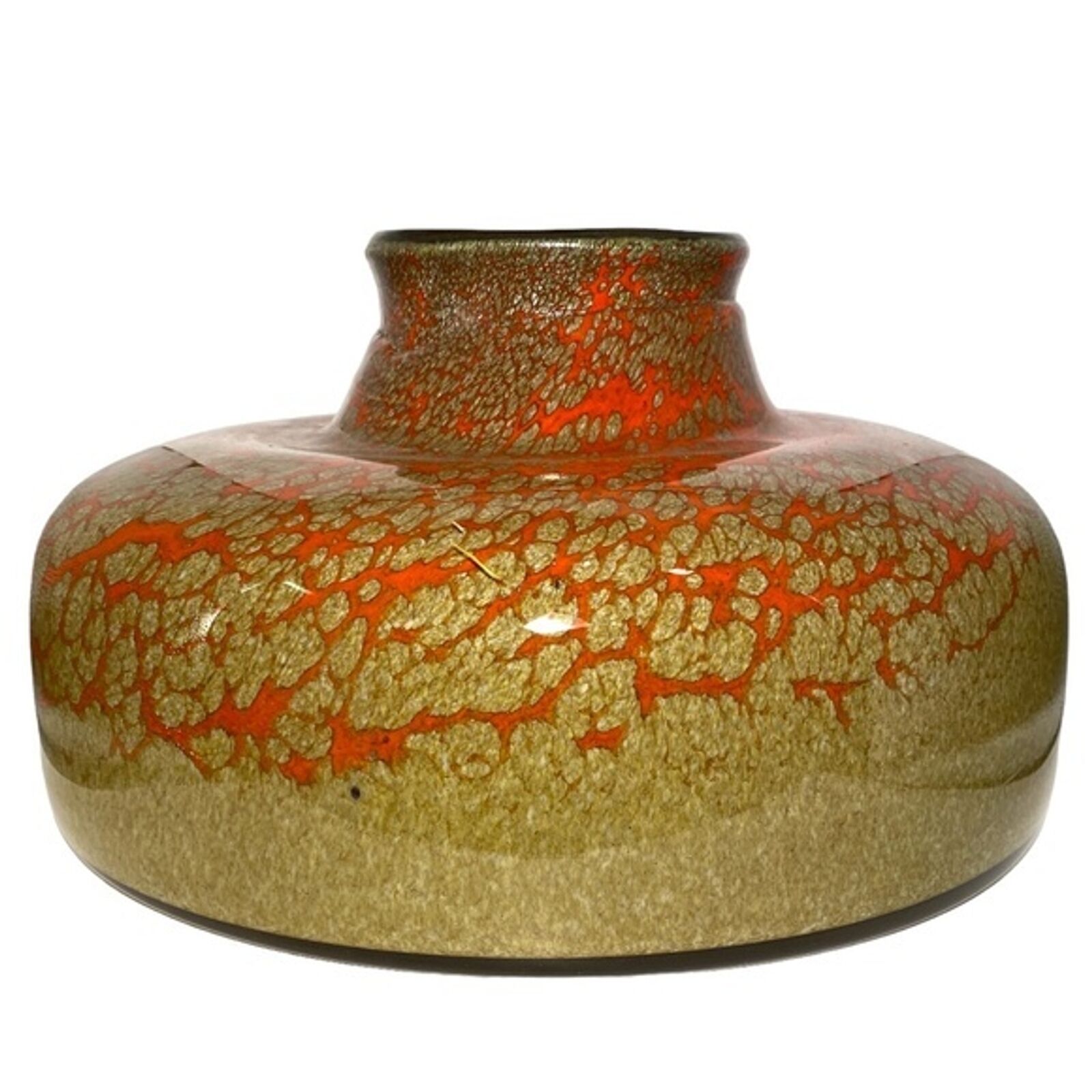 Vintage 1970s Romania Art Glass Handmade Vase Bowl Object