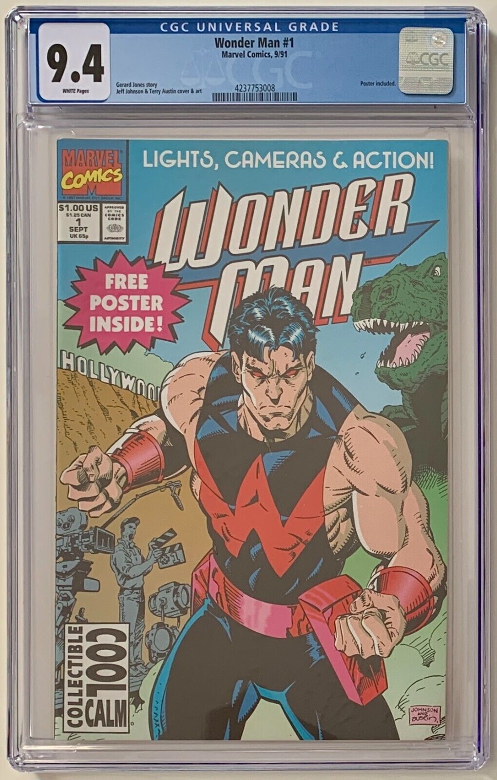 Wonder Man 1 CGC 9.4 With Poster - 1st Ongoing Solo Series - Marvel Comics 1991