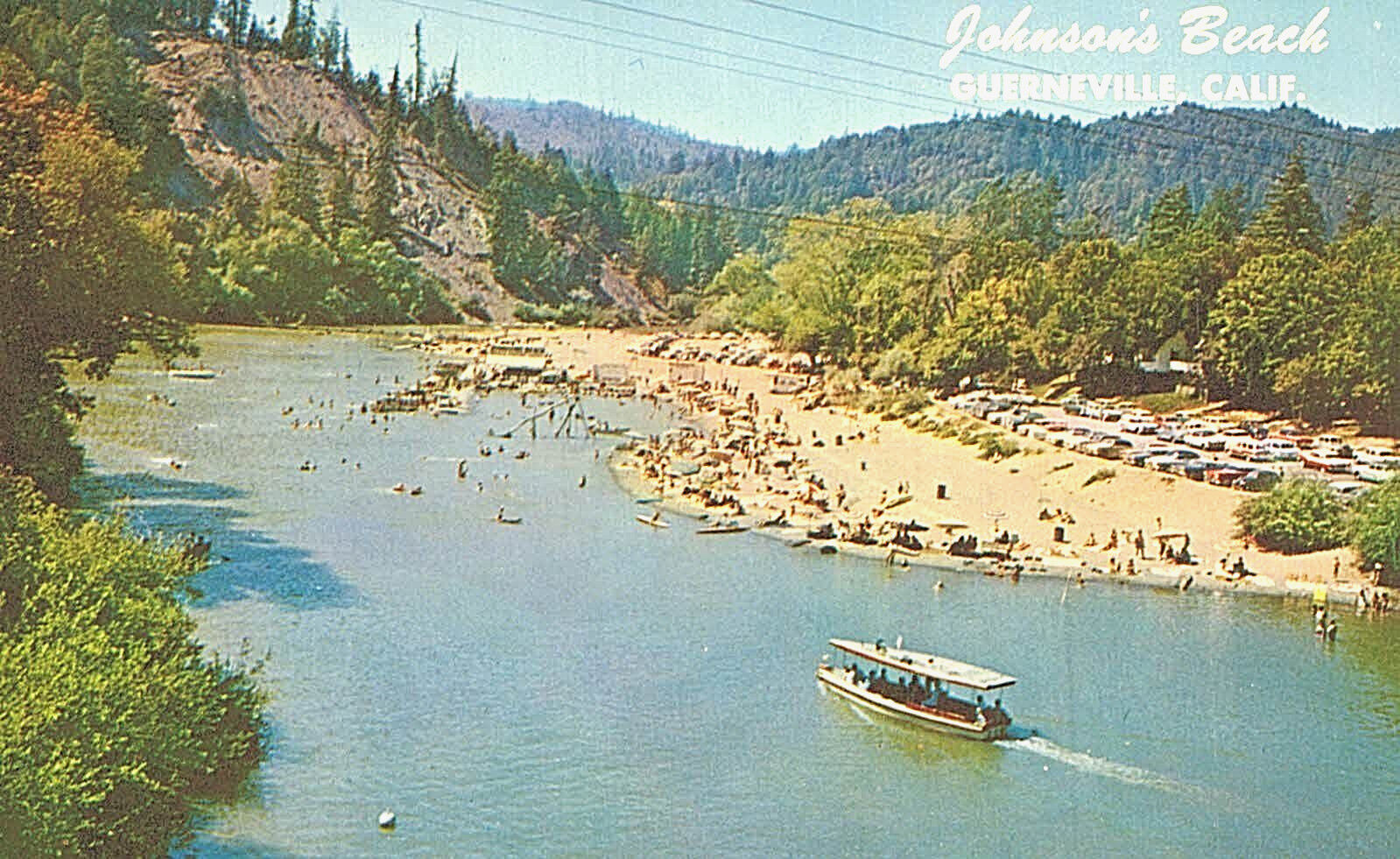 VIntage Postcard-Johnson\'s Beach, Guerneville, CA