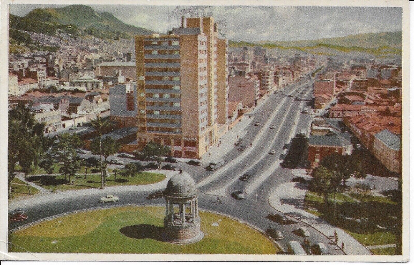 Vintage Postcard Looking South Avenue of Liberator Bogota Colombia Ephemera City