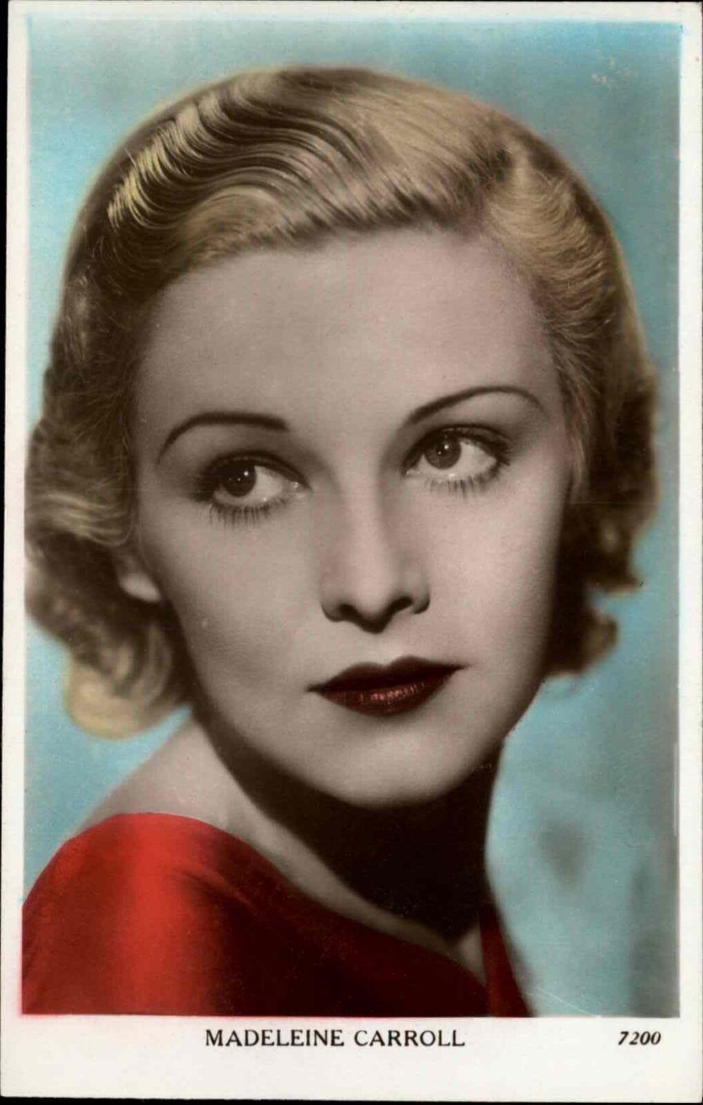 Early RPPC English Actress Madeleine Carroll Tinted Real Photo