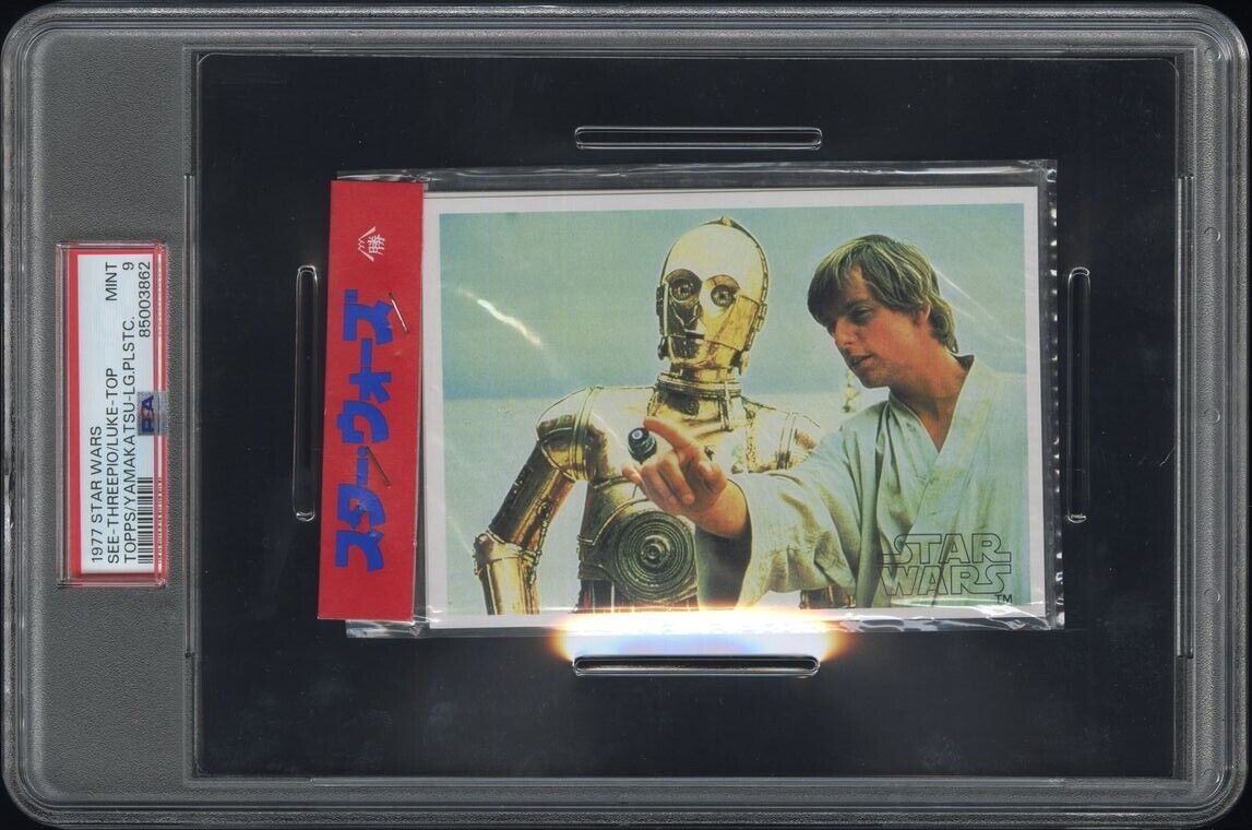1977 Topps Yamakatsu Star Wars Luke C-3PO Japan Unopened Sealed Pack PSA 9