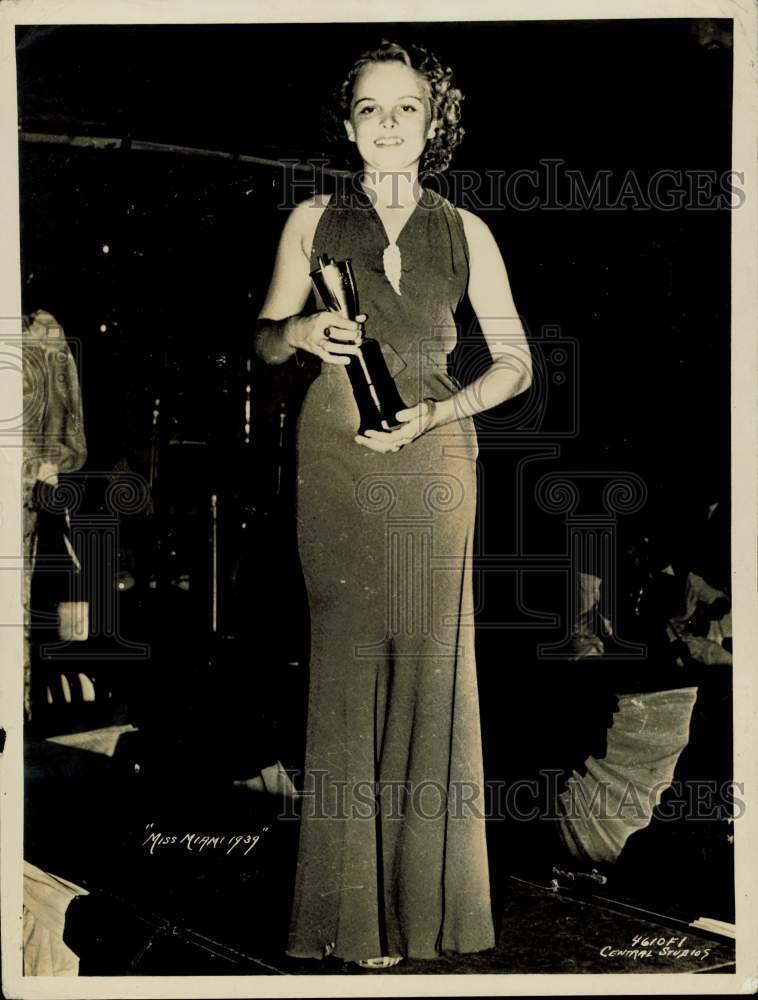 1939 Press Photo Miss America Candidate Irmagard Dietel, Miss Miami, in NJ