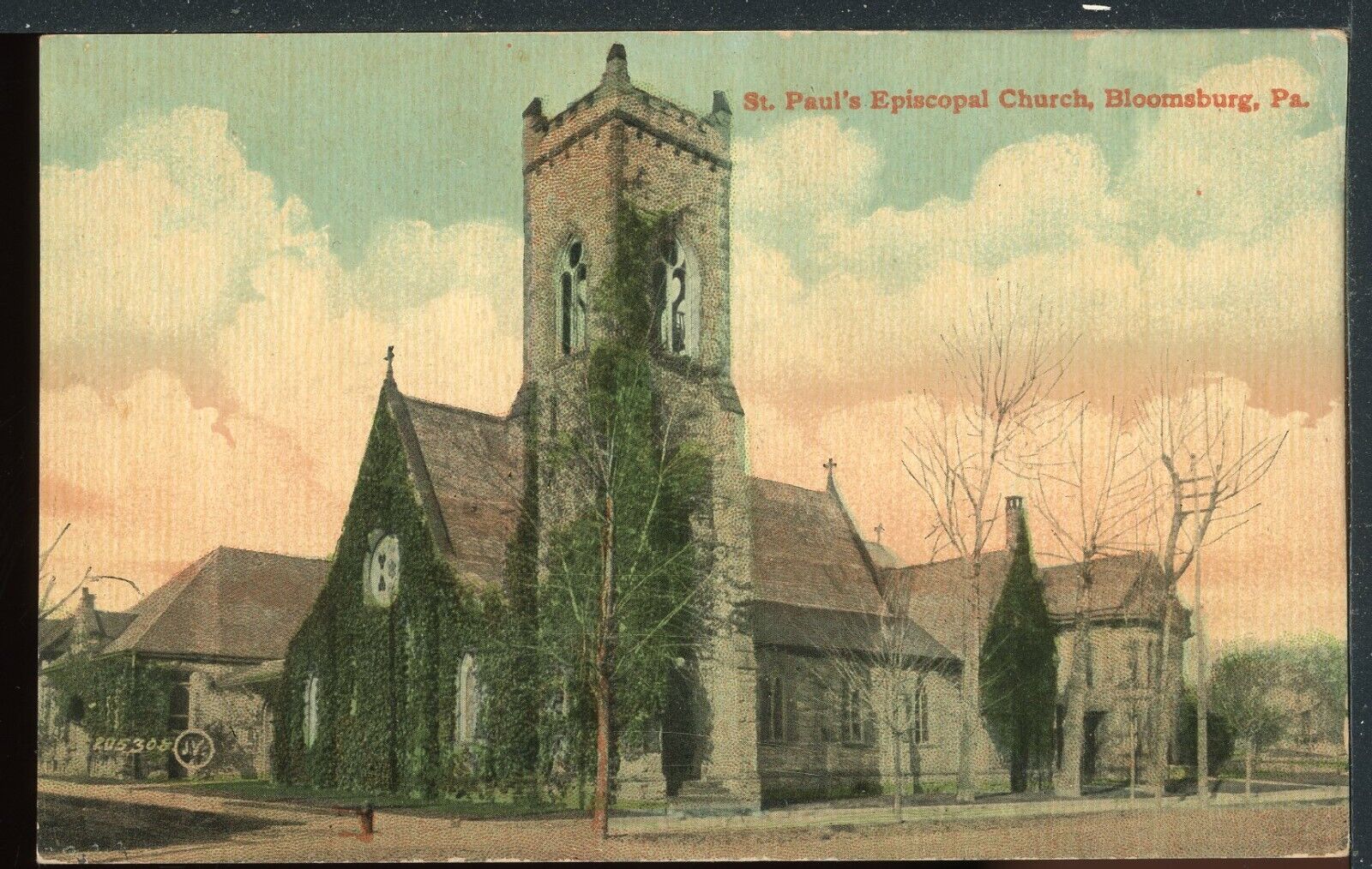 Older Bloomsburg PA St. Paul's Episcopal Church Vintage Postcard M1308a