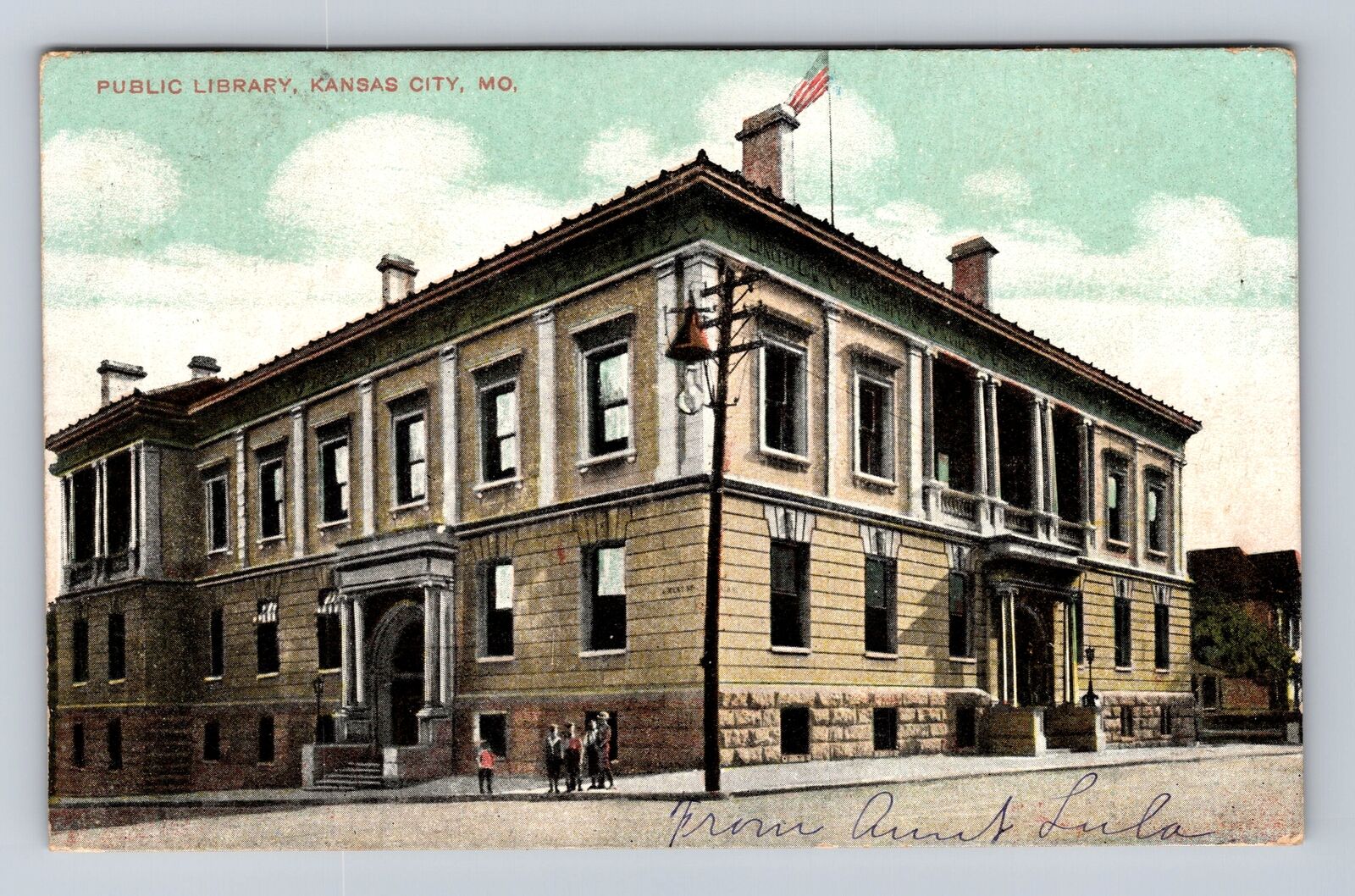 Kansas City MO-Missouri, Kansas City Public Library, Antique Vintage Postcard